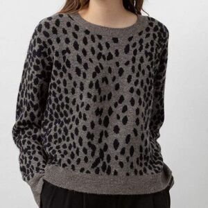 rails 'chance' wool gray and black sweater in dalmatian